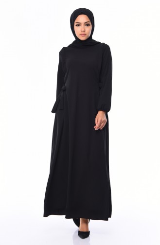 Schwarz Hijab Kleider 5261-01