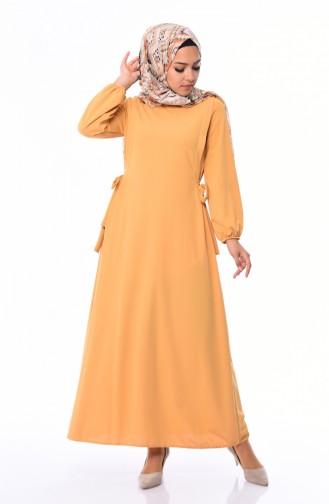 Mustard Hijab Dress 5261-03