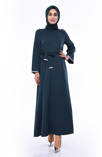 Smaragdgrün Hijab Kleider 5603A-03