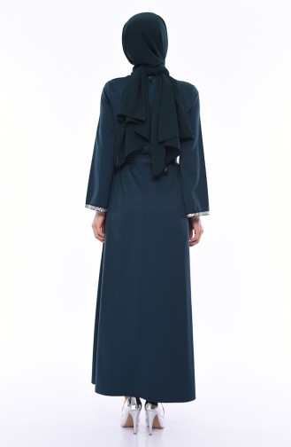 Smaragdgrün Hijab Kleider 5603A-03