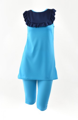 Blau Hijab Badeanzug 0340-03