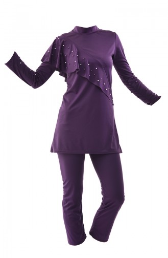 Purple Modest Swimwear 0342-02