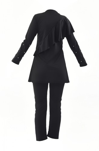 Schwarz Hijab Badeanzug 0342-03