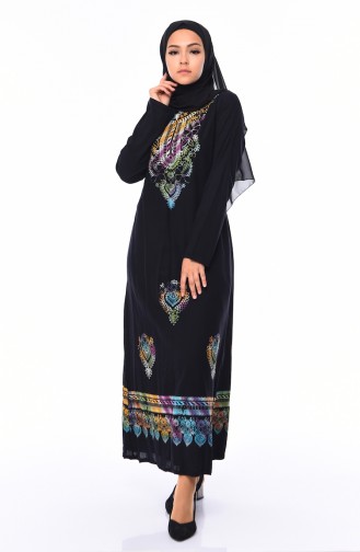 Black Hijab Dress 4001-01