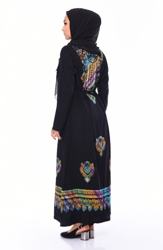 Black Hijab Dress 4001-01