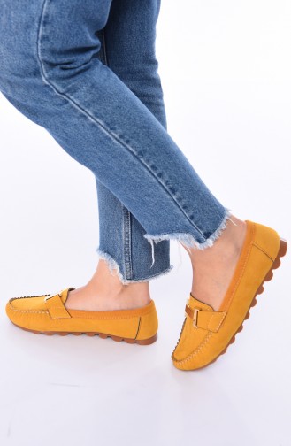 حذاء مسطح أصفر خردل 2021-03