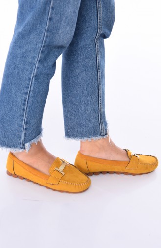 حذاء مسطح أصفر خردل 2021-03
