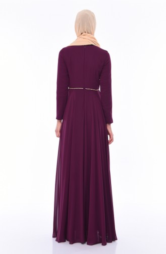 Purple Hijab Evening Dress 4532-01