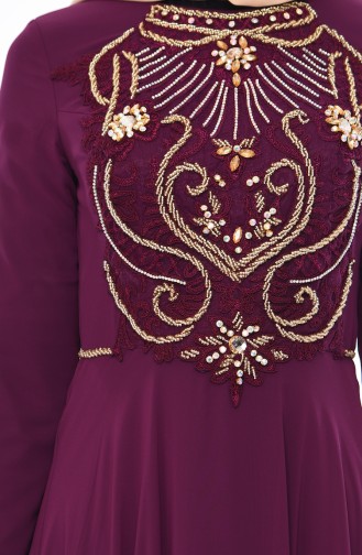 Purple Hijab Evening Dress 4532-01