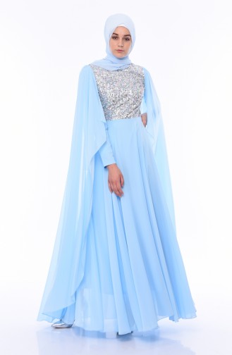 Babyblau Hijab-Abendkleider 4556-06