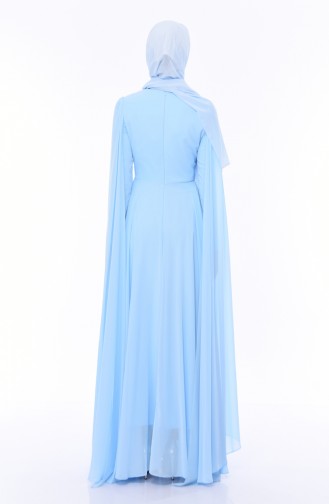 Baby Blue Hijab Evening Dress 4556-06
