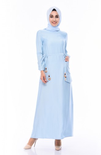 Baby Blue Hijab Dress 4278-05