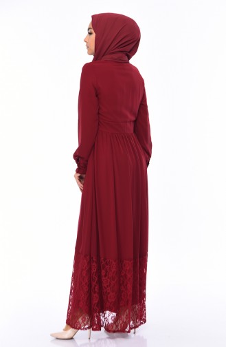 Claret Red Hijab Dress 81694-05