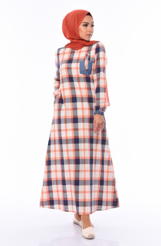 Orange Hijab Dress 0493-01