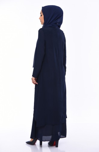 Navy Blue Hijab Dress 0505-01