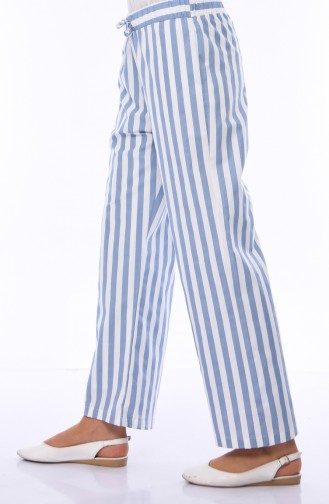 Gestreifte Saisonale Hose 2822-01 Blau Weiss 2822-01