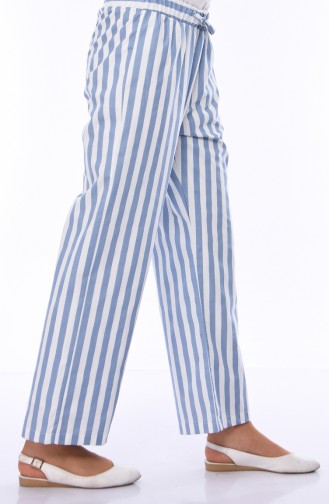 Gestreifte Saisonale Hose 2822-01 Blau Weiss 2822-01
