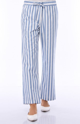 Gestreifte Saisonale Hose 2822-01 Blau Weiss 2822-01