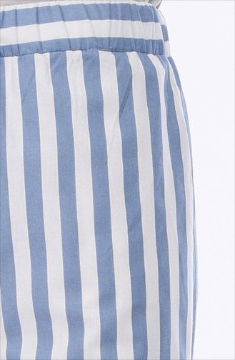Gestreifte Saisonale Hose 2822-01 Blau Weiss 2822-01