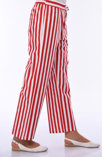 Gestreifte Saisonale Hose 2822-02 Rot Weiss 2822-02