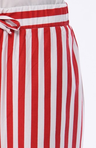 Gestreifte Saisonale Hose 2822-02 Rot Weiss 2822-02