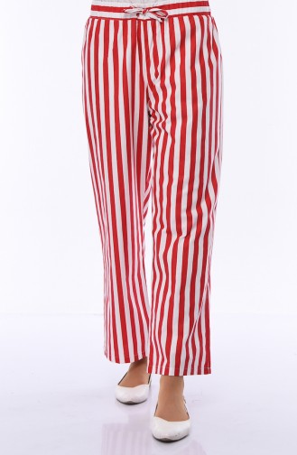 Gestreifte Saisonale Hose 2822-02 Rot Weiss 2822-02