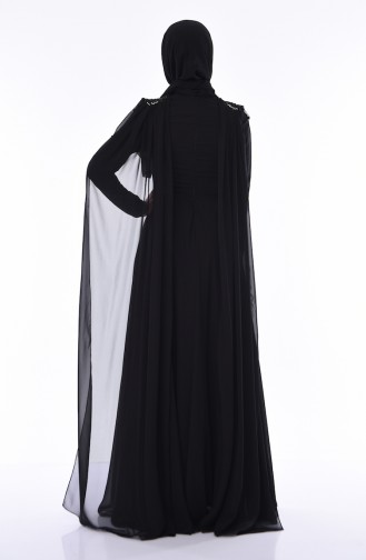 Robe de Soirée Perlées 8009-03 Noir 8009-03