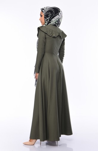 Khaki Hijab Kleider 7203-12