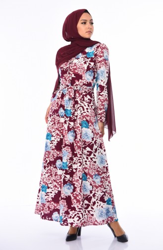 Plum Hijab Dress 2075-01