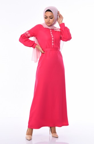 Fuchsia Hijab Dress 4071-01