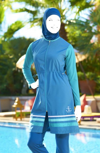 Oil Blue Swimsuit Hijab 1875-01