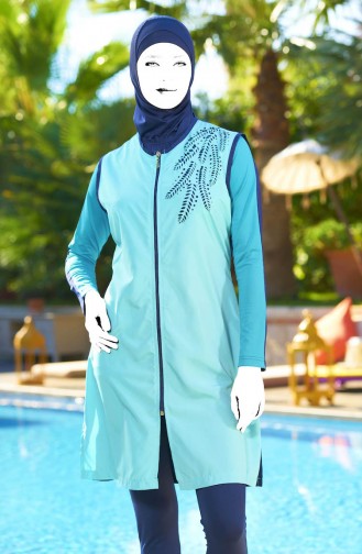 Maillot de Bain Hijab Turquoise 1880-02