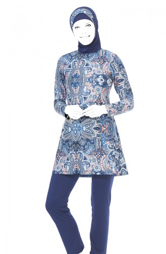 Dunkelblau Hijab Badeanzug 1948-01
