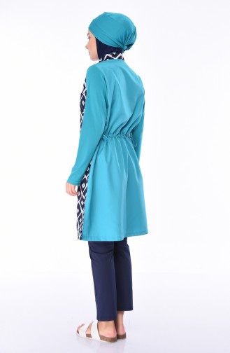 Dunkelblau Hijab Badeanzug 1961-01