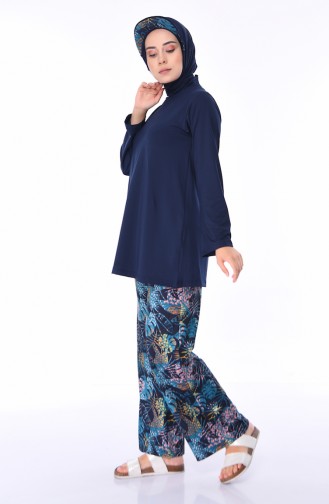 Navy Blue Modest Swimwear 345-01