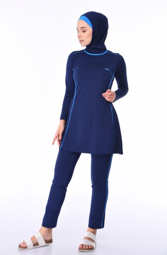 Dunkelblau Hijab Badeanzug 1850-01
