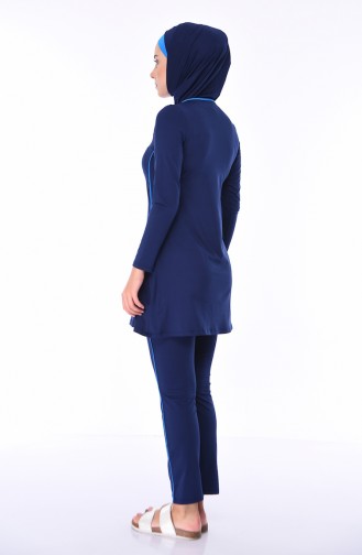 Dunkelblau Hijab Badeanzug 1850-01