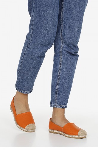 Orange Woman Flat Shoe 2075-01