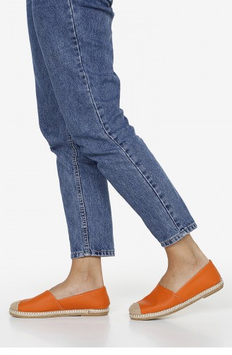 Orange Woman Flat Shoe 2075-01