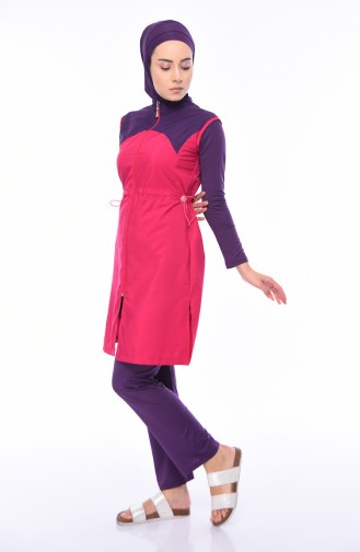 Fuchsia Hijab Badeanzug 1982-02