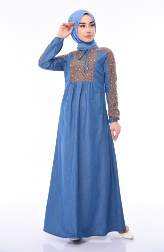 Denim Blue Hijab Dress 4058-01