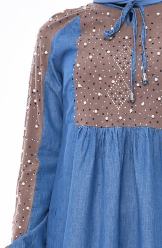 Denim Blue Hijab Dress 4058-01