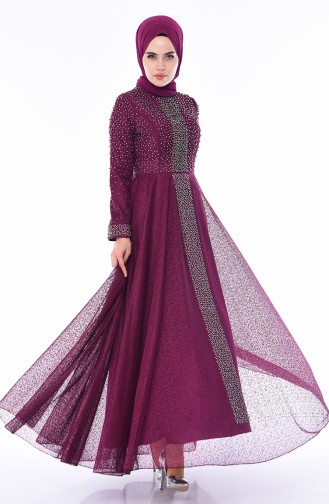 Lila Hijab-Abendkleider 1018-02