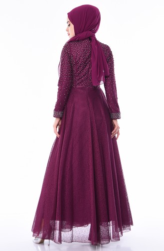 Purple Hijab Evening Dress 1018-02