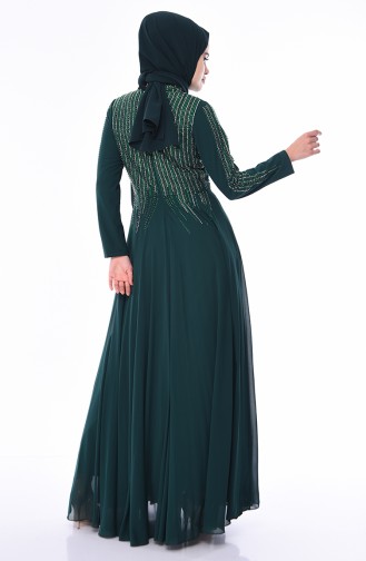 Stone Printed Evening Dress 2012-03 Emerald Green 2012-03