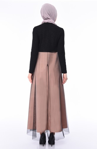 Black Hijab Evening Dress 3860-01