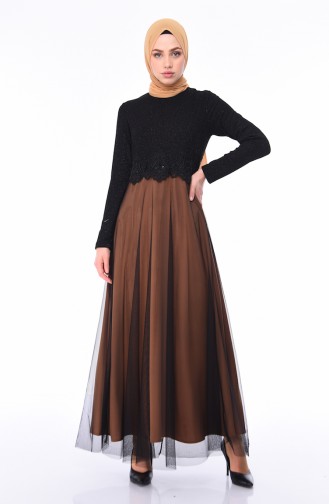 Senf Hijab-Abendkleider 3860-03
