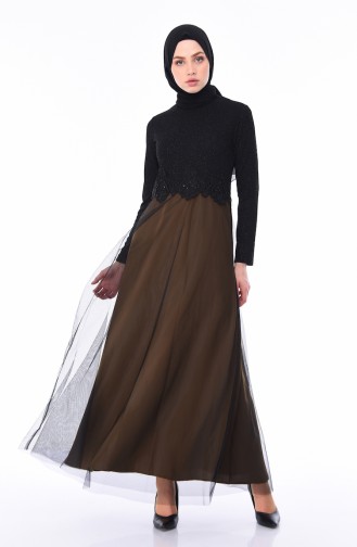 Schwarz Hijab-Abendkleider 3860-06