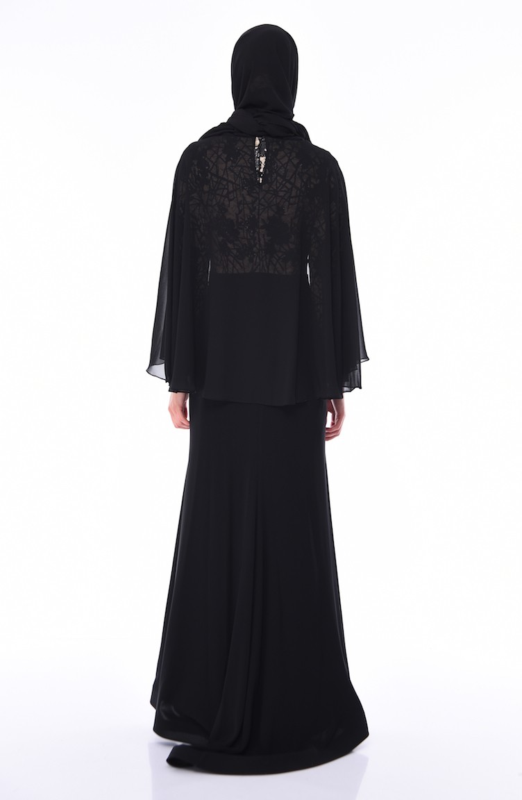 Black Hijab Evening Dress 451003 Sefamerve