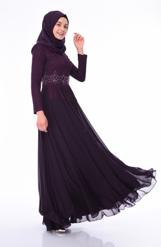 Purple İslamitische Avondjurk 4551-03